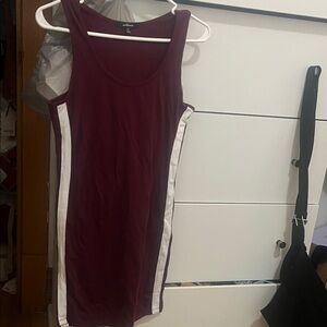 NEVER WORN Charlotte Russe Maroon Tank Top with White Stripes